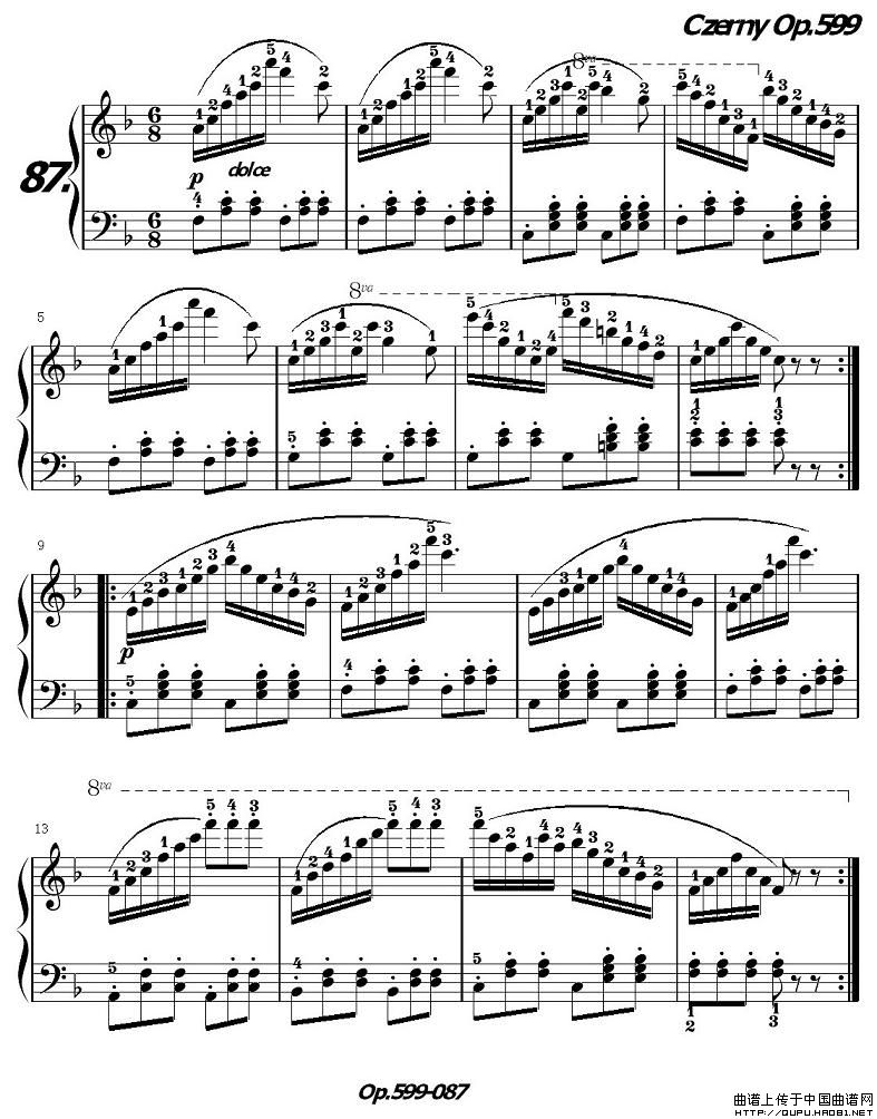 《车尔尼练习曲》op.599之081-090钢琴谱图片
