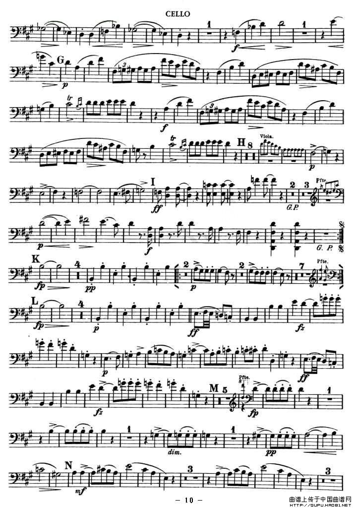 UARTET 大提琴谱