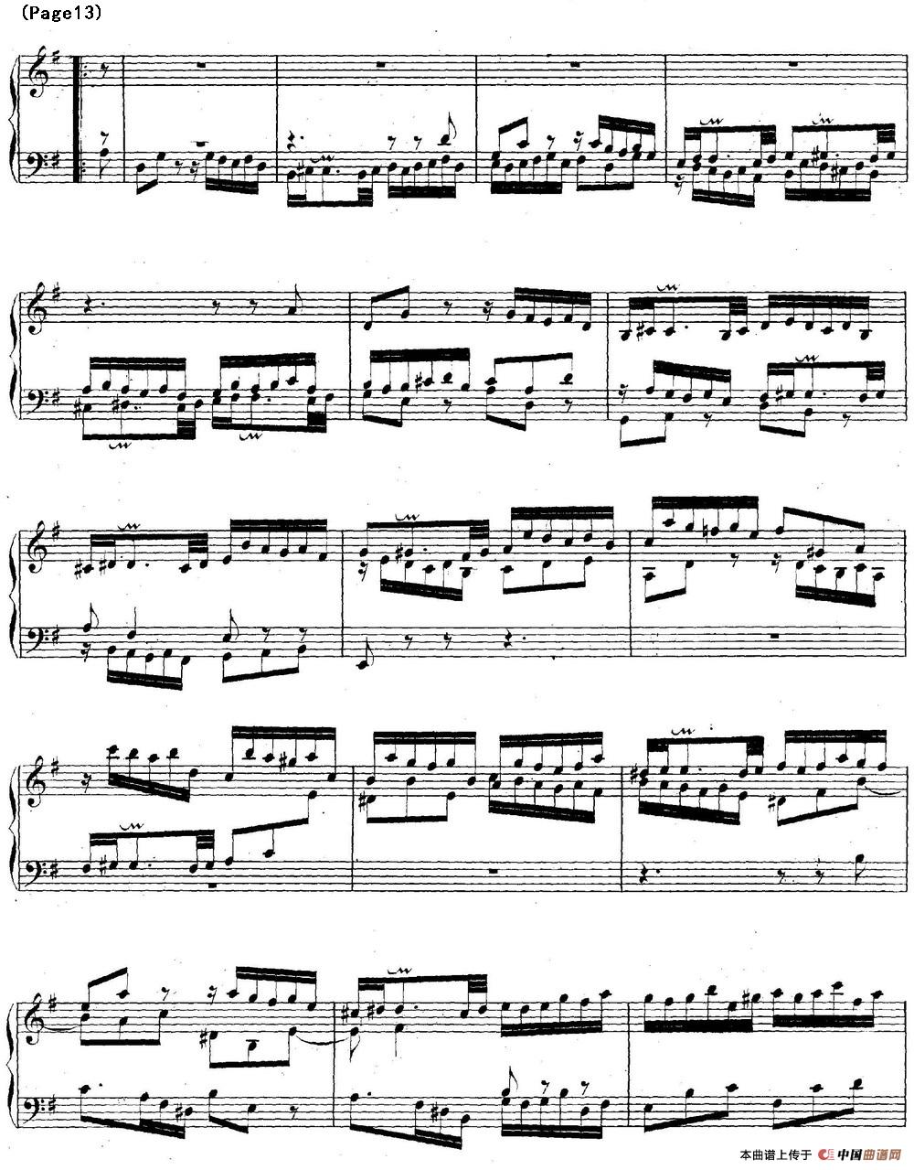 巴赫5的曲谱_小步舞曲巴赫钢琴曲谱(2)