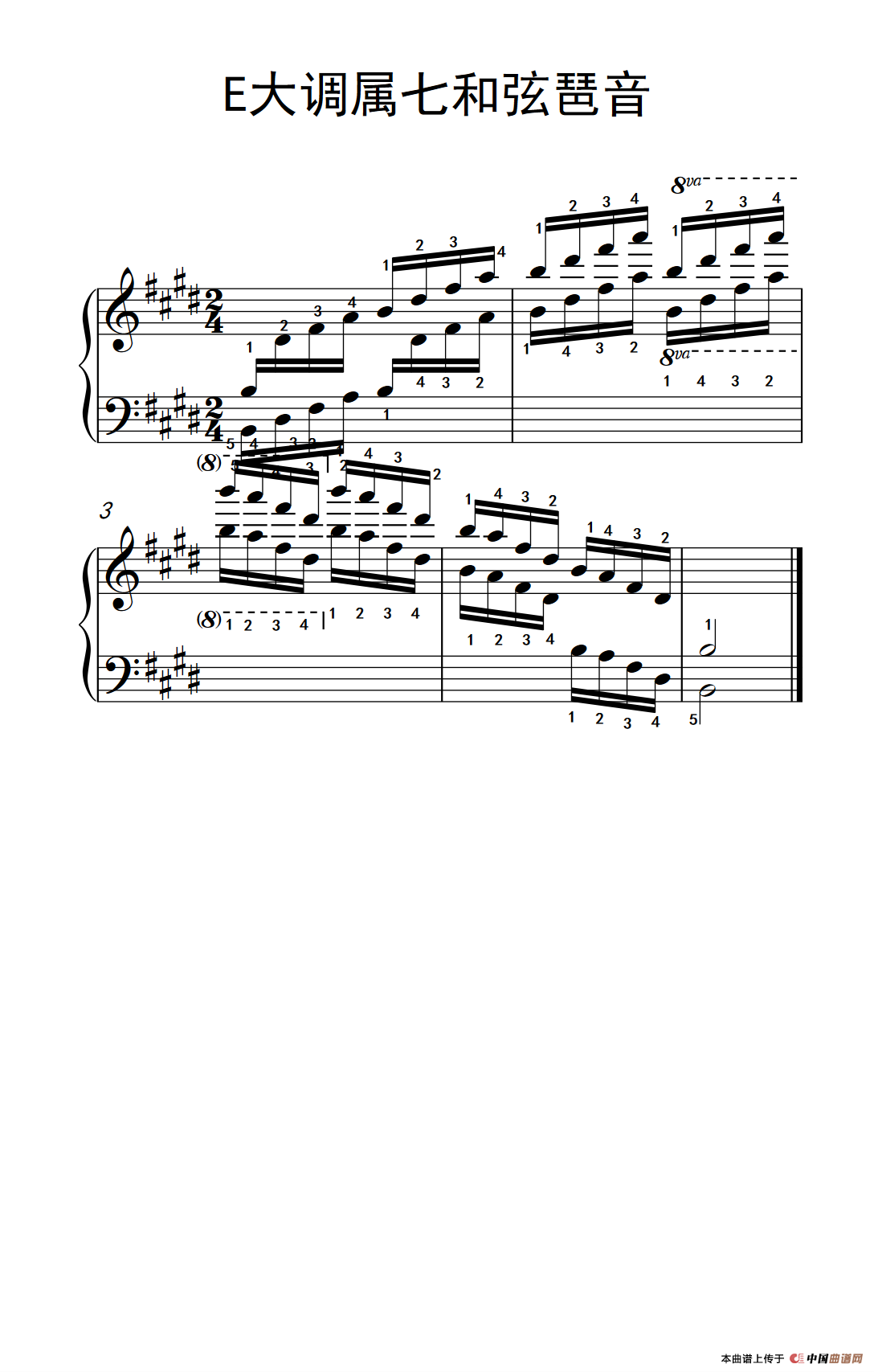 七弦歌曲谱_钢琴简单曲谱(3)