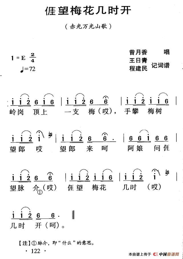 梅花简谱_梅花泪简谱