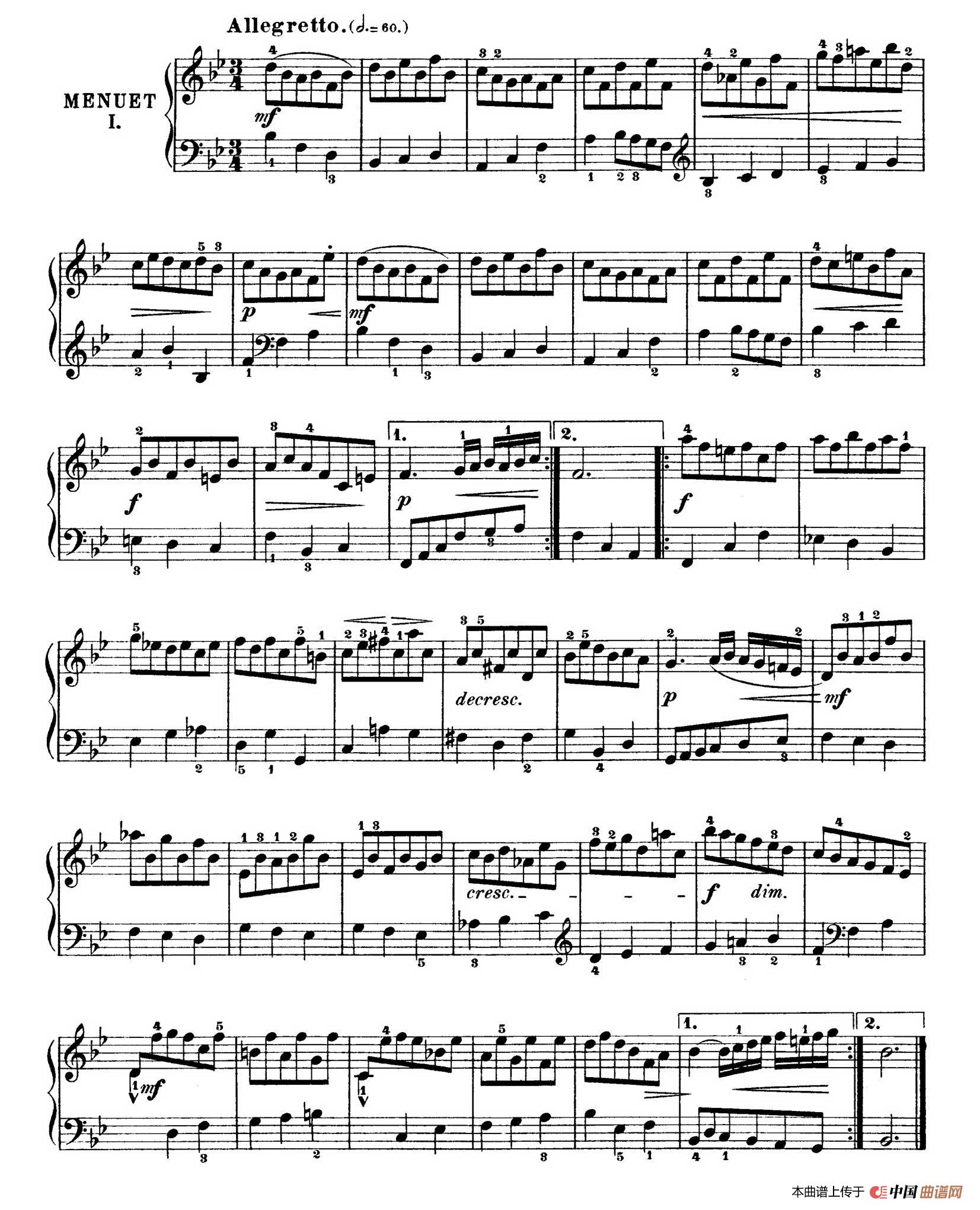 巴赫帕蒂塔1004曲谱_小步舞曲巴赫钢琴曲谱(2)
