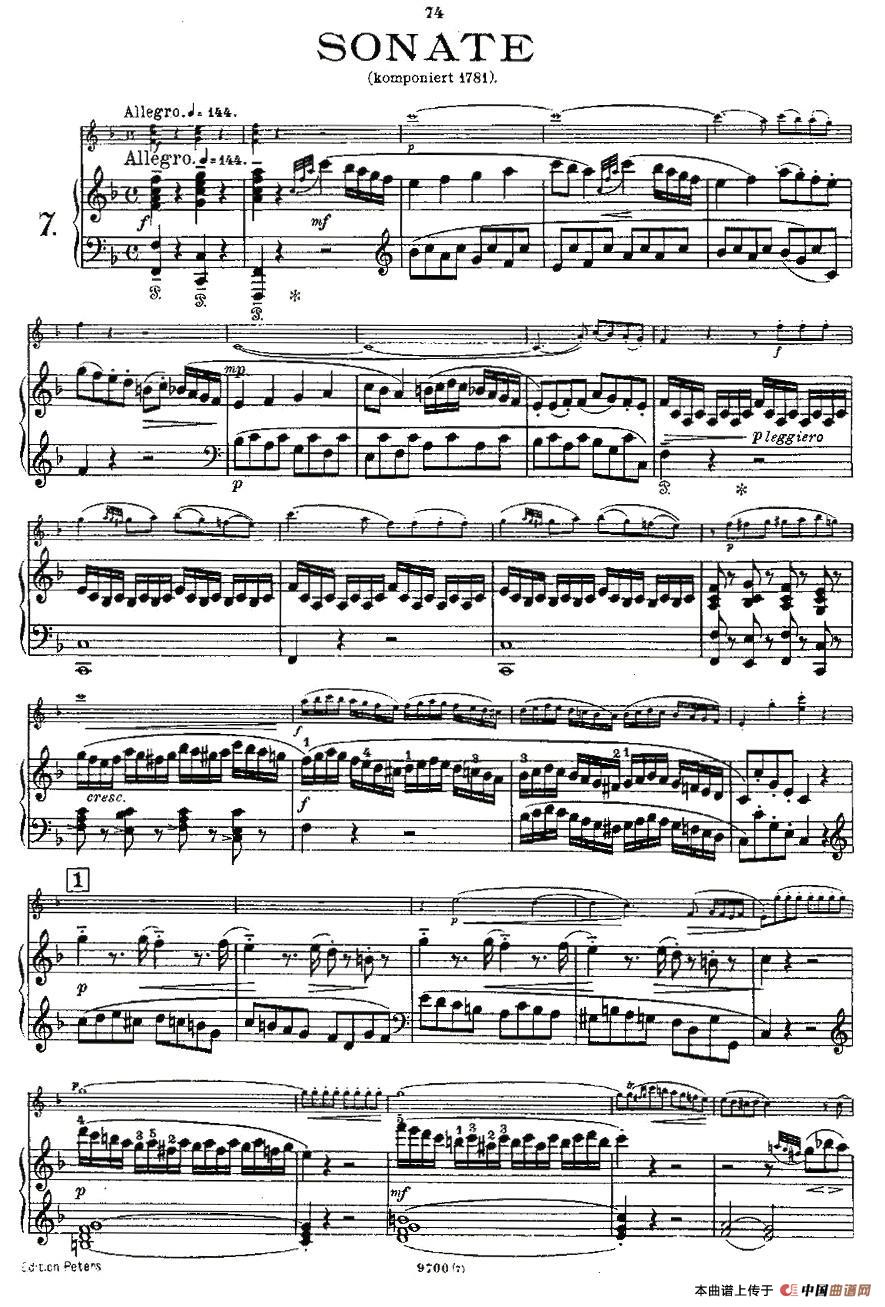 Mozart - Violin Sonata No.7, KV. 376(第七小提琴奏鸣曲)(1)_原文件名:KV. 376-001.jpg