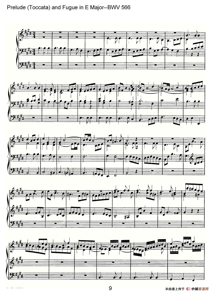 Prelude (Toccata) and Fugue in E Major--BWV 566(管风琴谱)(1)_原文件名:566-009.jpg