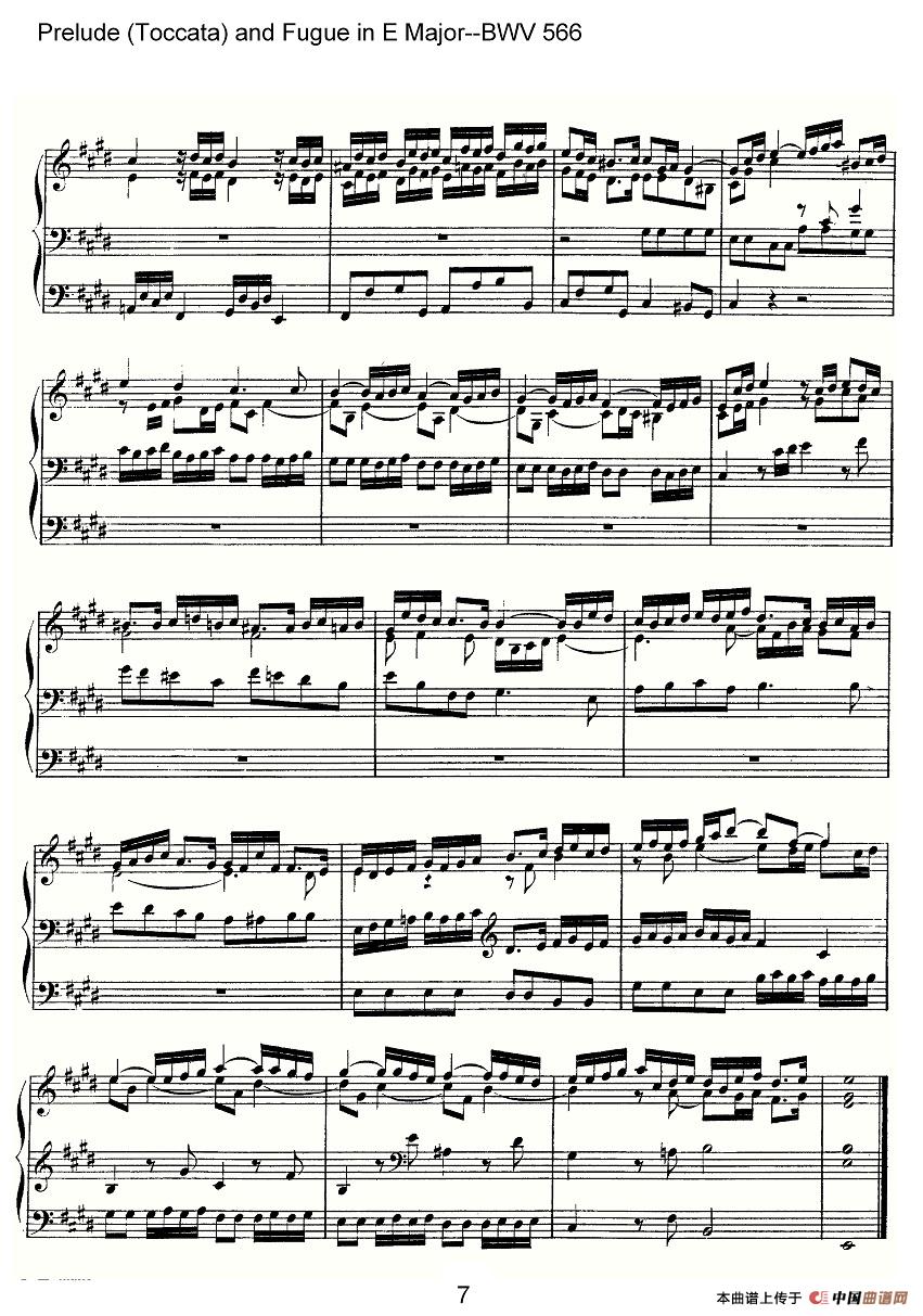 Prelude (Toccata) and Fugue in E Major--BWV 566(管风琴谱)(1)_原文件名:566-007.jpg