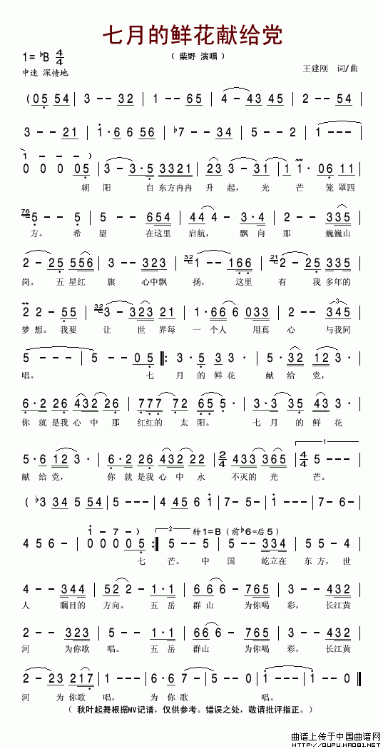 七月的鲜花献给党(王建刚词曲)(1)_原文件名:七月的鲜花献给党1.gif