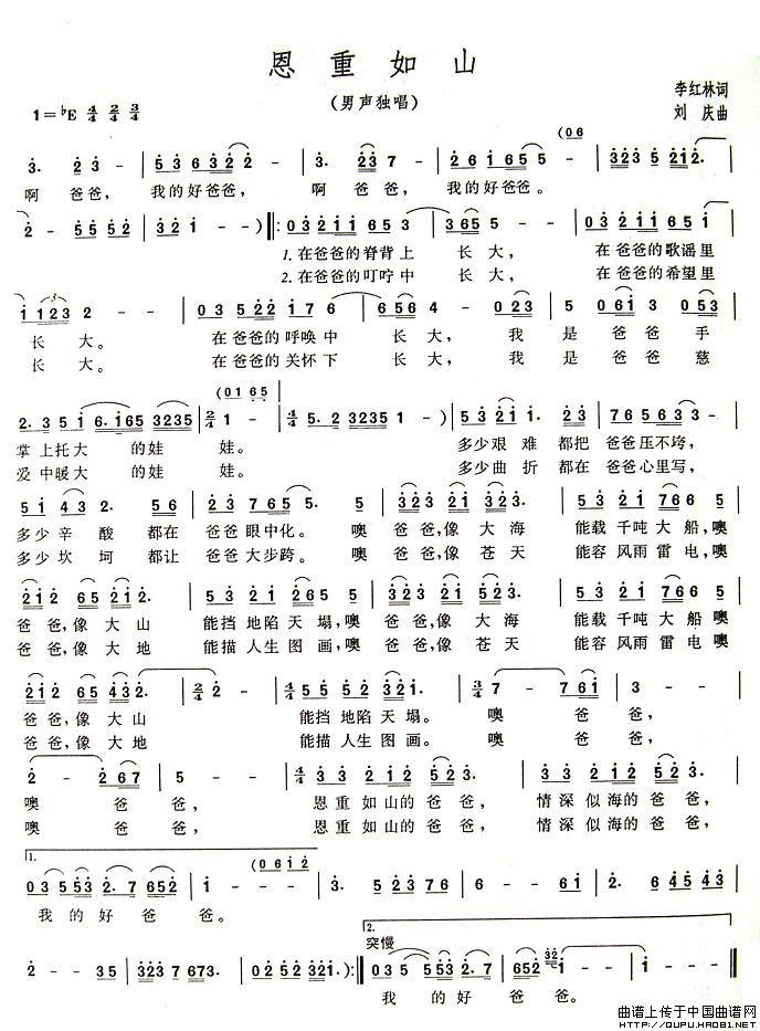 恩重如山(李红林词 刘庆曲)(1)_原文件名:恩重如山1.jpg