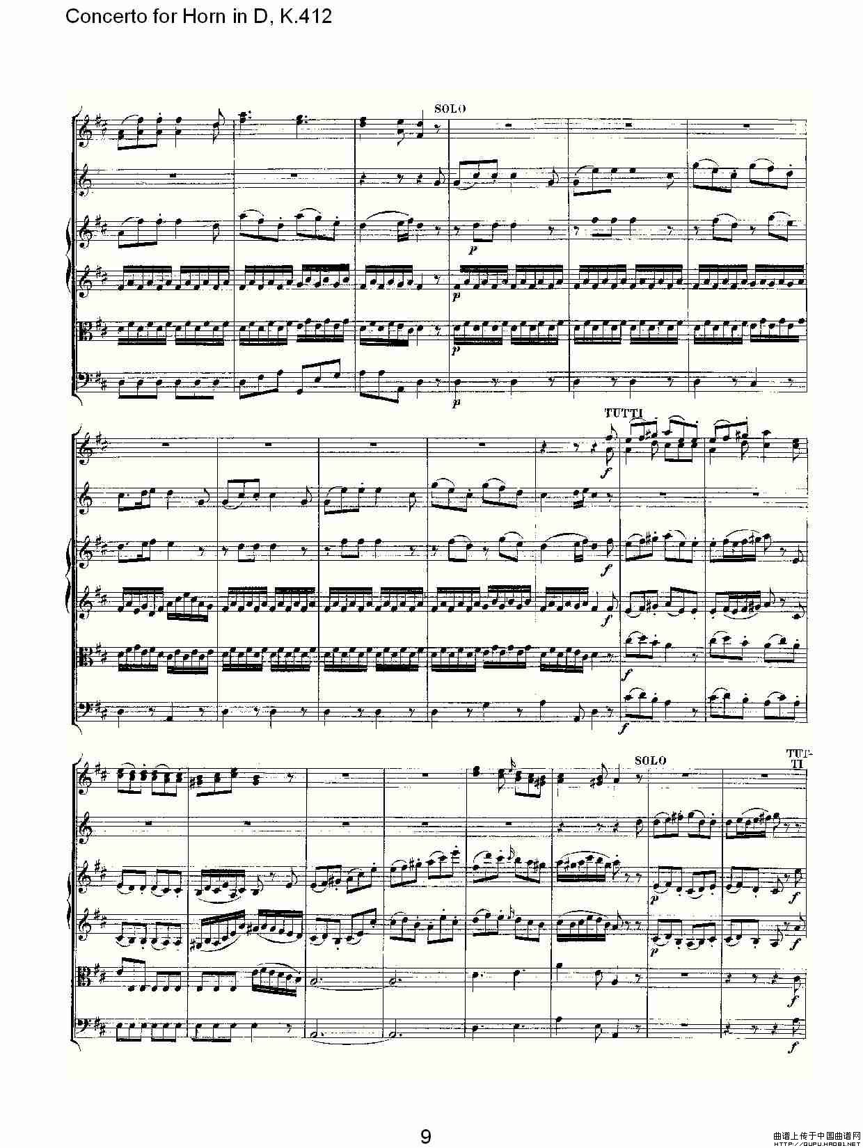 Concerto for Horn in D, K.412(D调法国号协奏曲, K.412)(1)_原文件名:Concerto for Horn in D, K.4129.jpg
