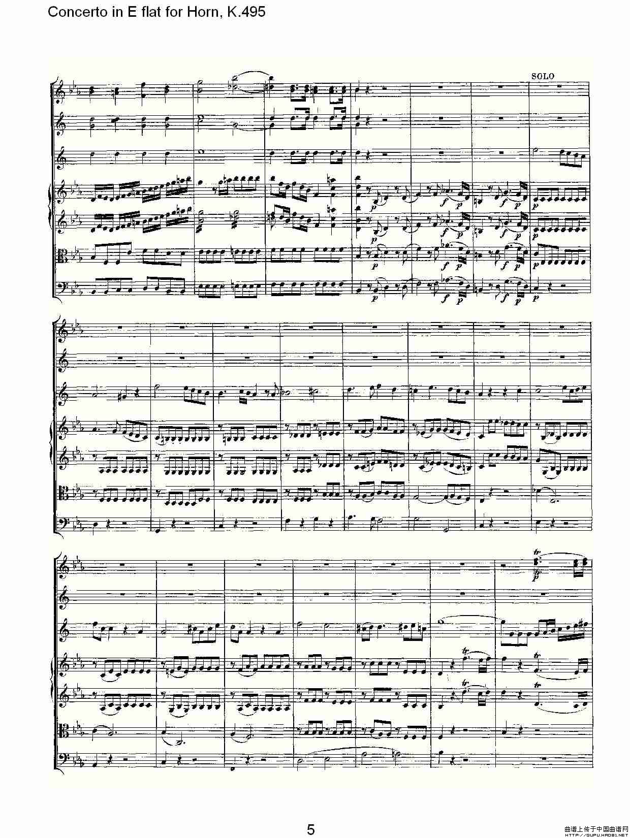 Concerto in E flat for Horn, K.495(Eb调法国号协奏曲, K.4)(1)_原文件名:Concerto in E flat for Horn, K.4955.jpg