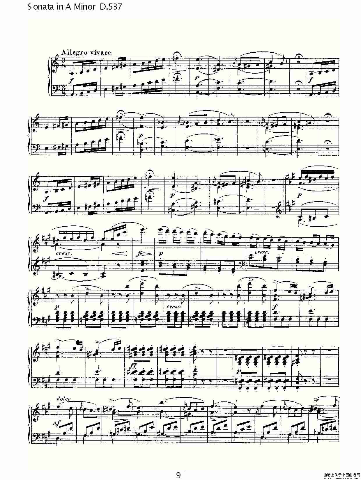 Sonata in A Minor D.537(A小调奏鸣曲 D.537)(1)_原文件名:Sonata in A Minor D.5379.jpg