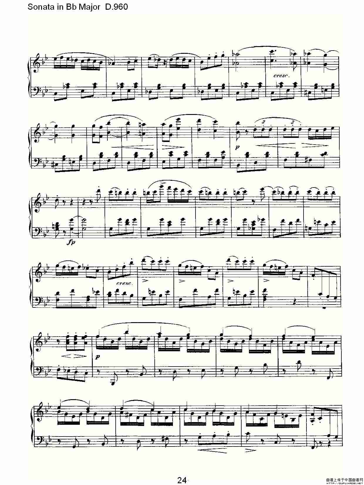 Sonata in Bb Major D.960（Bb大调奏鸣曲 D.960）
