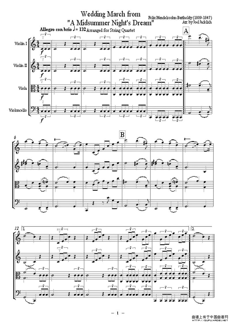 A Midsummer Night's Dream（弦乐四重奏）