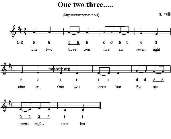 One two three……(线简谱混排版、英文儿歌)(1)_原文件名:One two three……1.gif
