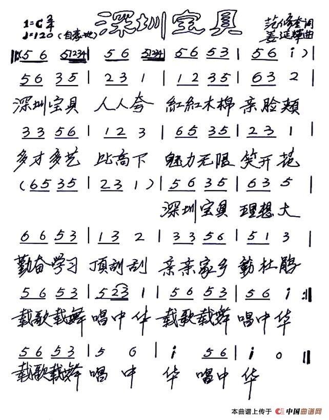 深圳宝贝(范修奎词 姜延辉曲、少儿歌曲)(1)_原文件名:1.jpg