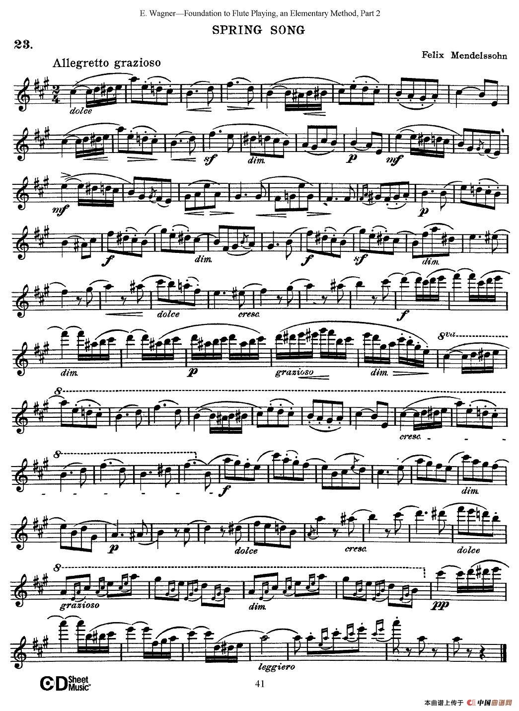 长笛演奏基础教程练习(Collection of Songs and solos)(1)_原文件名:图片41.jpg