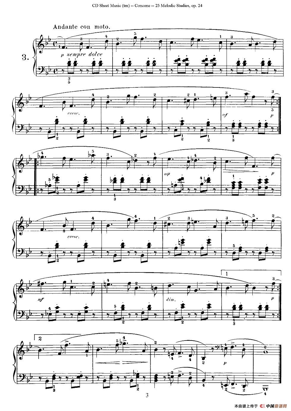 Concone - 25 Melodic Studies easy and progressive（1—5）