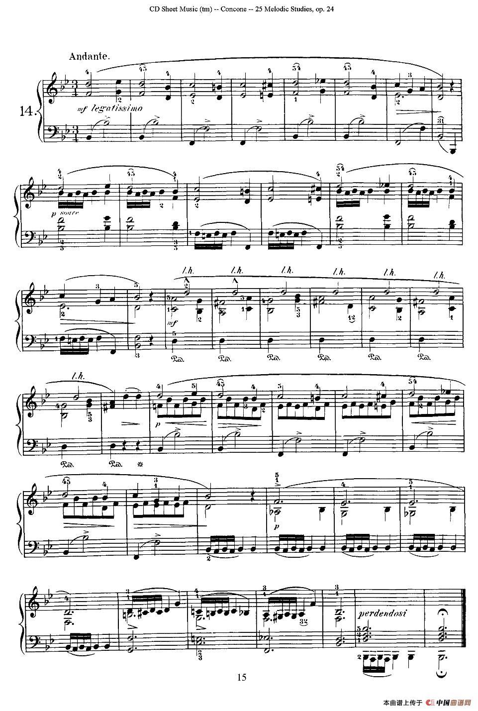 Concone - 25 Melodic Studies easy and progressive(11—15)