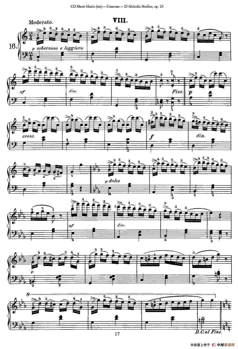 Concone - 25 Melodic Studies easy and progressive（16—20）