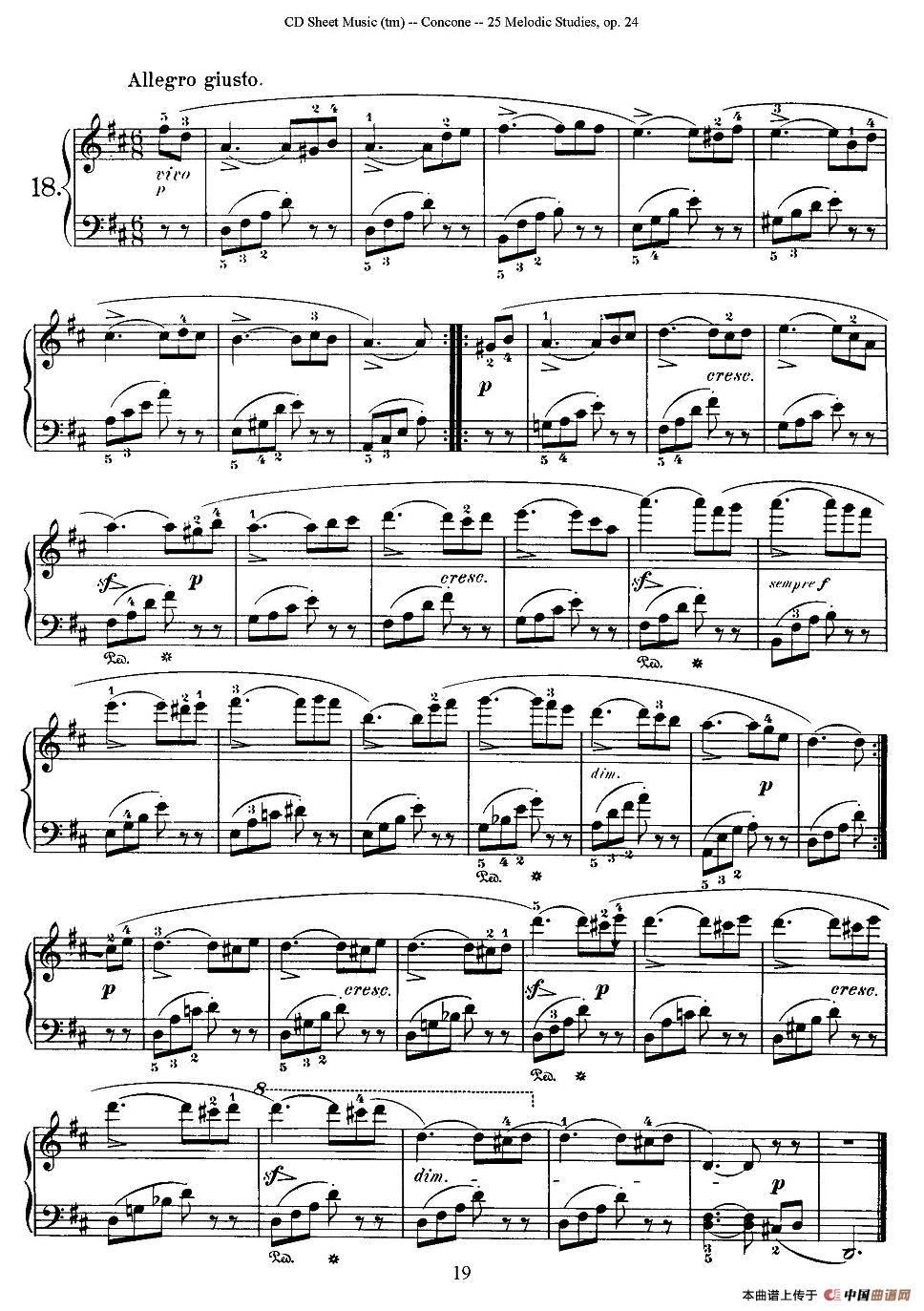 Concone - 25 Melodic Studies easy and progressive（16—20）