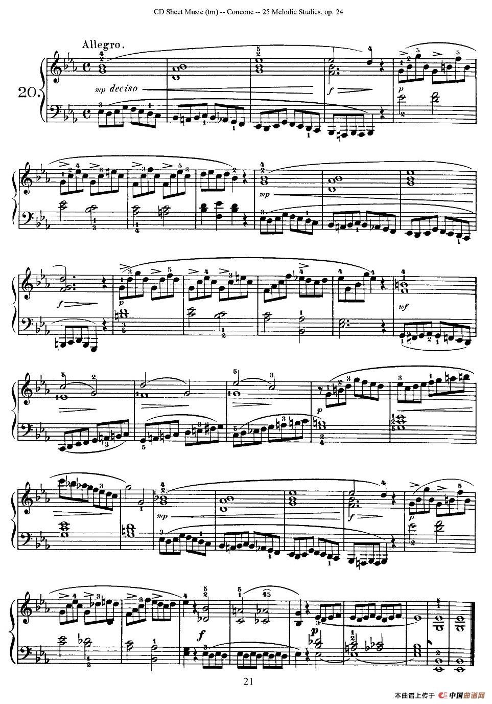 Concone - 25 Melodic Studies easy and progressive（16—20）