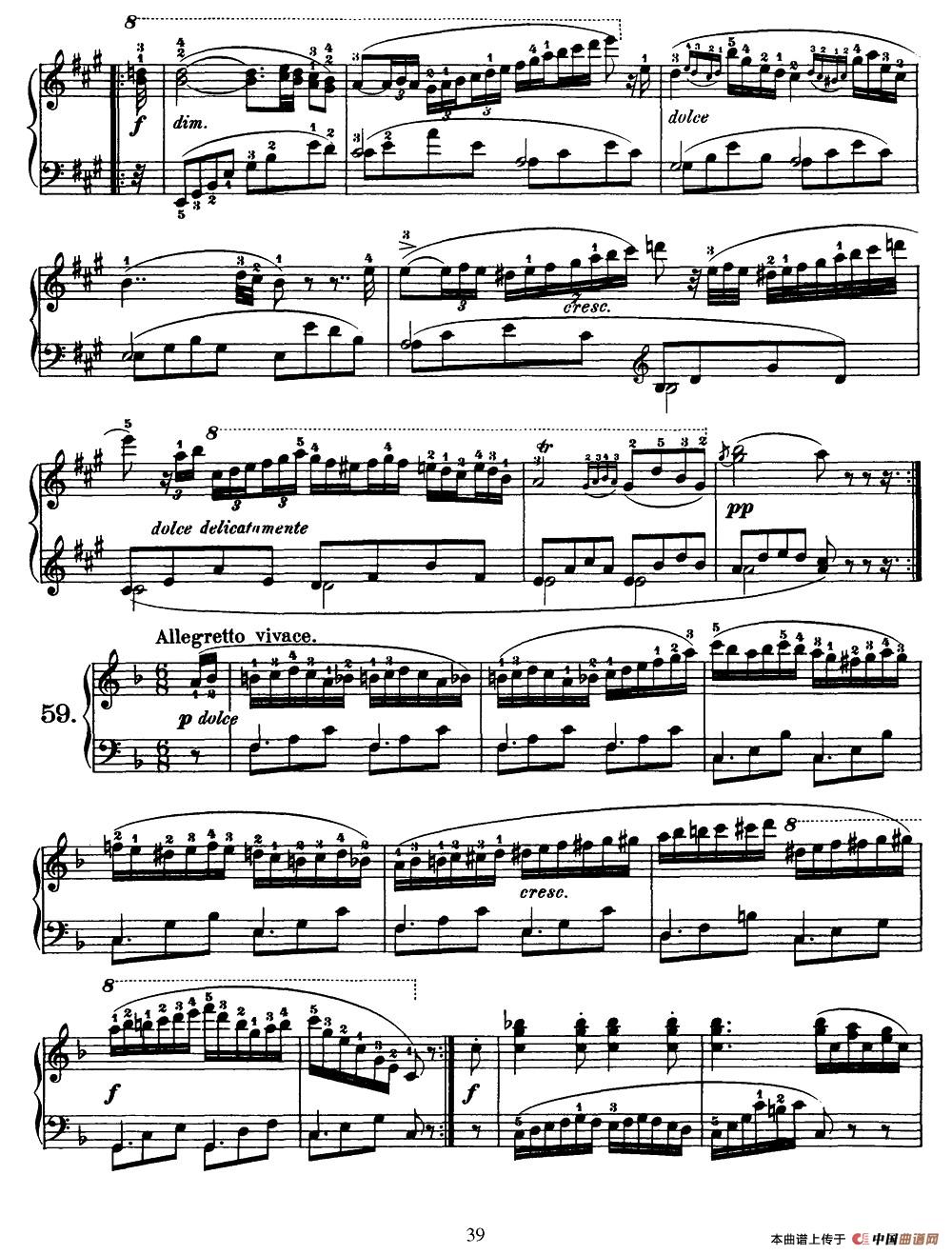 One Hundred and Ten Easy and Progressive Exercises Op.453(车尔尼110首简易练习曲 52——60)(1)_原文件名:图片39.jpg