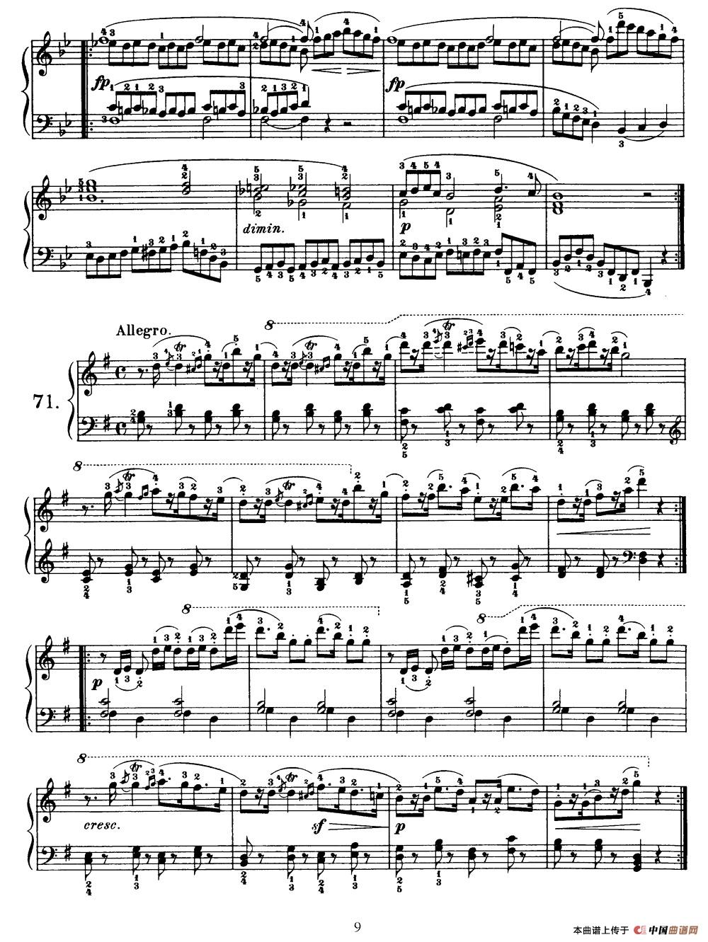 One Hundred and Ten Easy and Progressive Exercises Op.453(车尔尼110首简易练习曲 61——71)(1)_原文件名:图片51.jpg