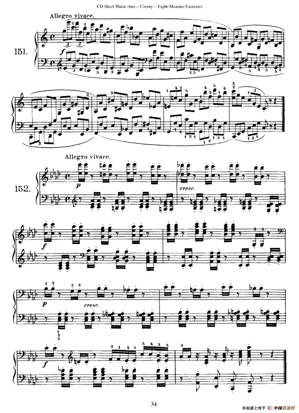 160 Eight- Measure Exercises.Op.821(车尔尼160首钢琴八小节练习曲(142——160))(1)_原文件名:钢琴练习曲70.jpg