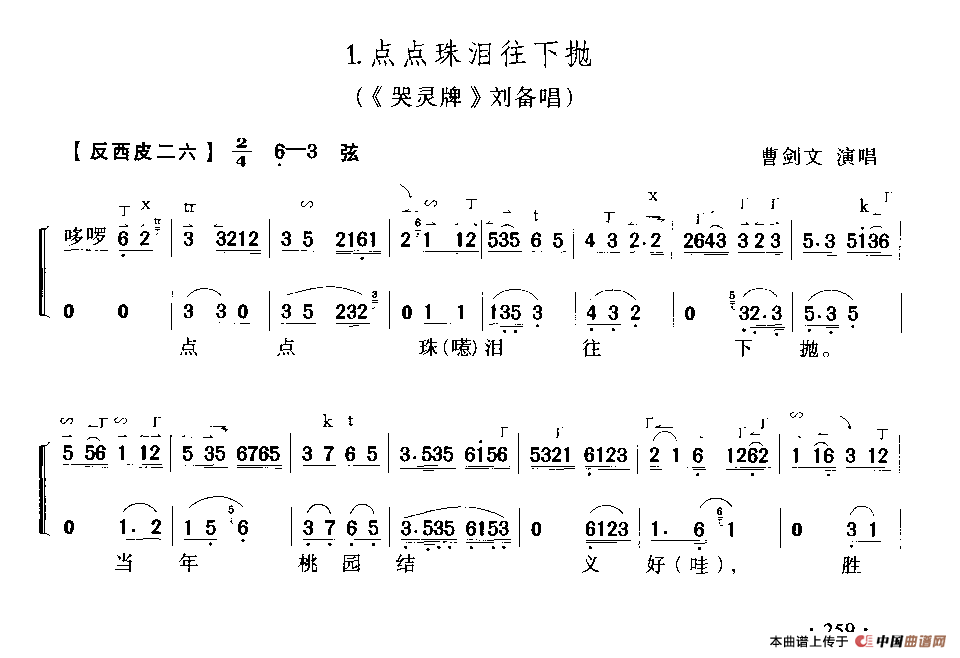点点珠泪往下抛（《哭灵牌》刘备唱段）