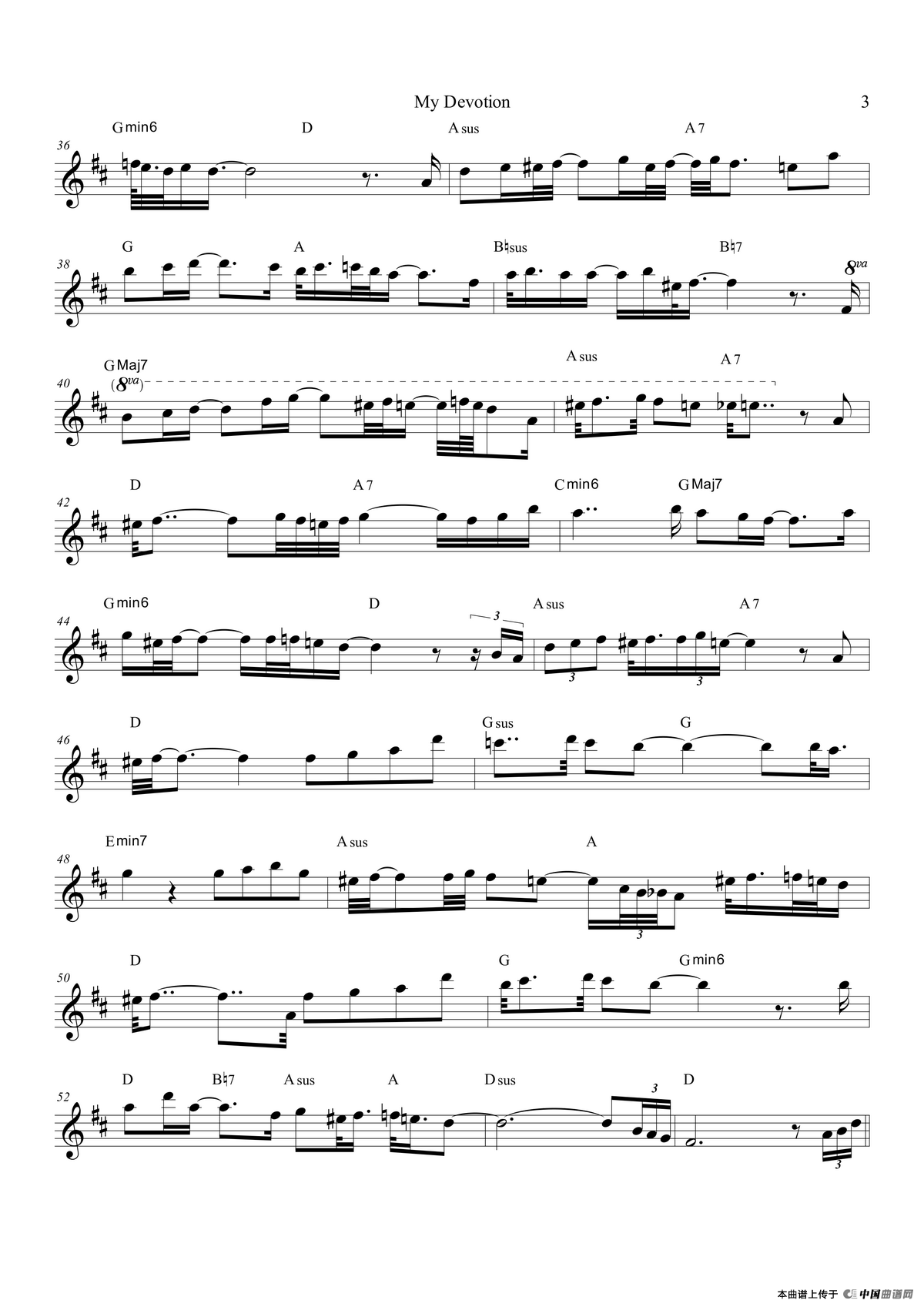 My Devotion（中音萨克斯）