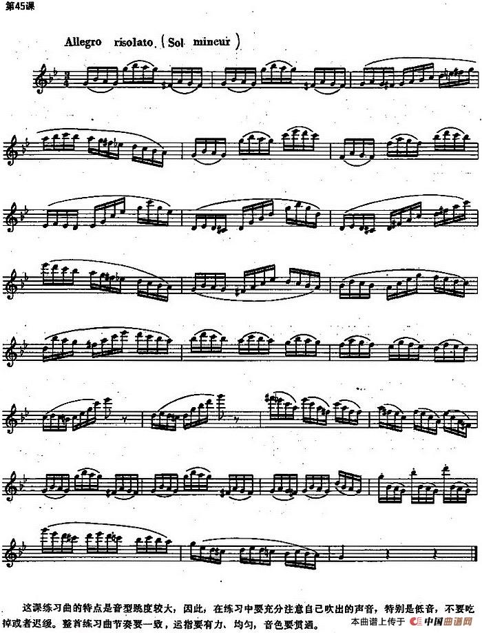 长笛练习曲100课之第45课 (音型跳度较大)(1)_原文件名:长笛练习曲100课:第45课 音型跳度较大.jpg