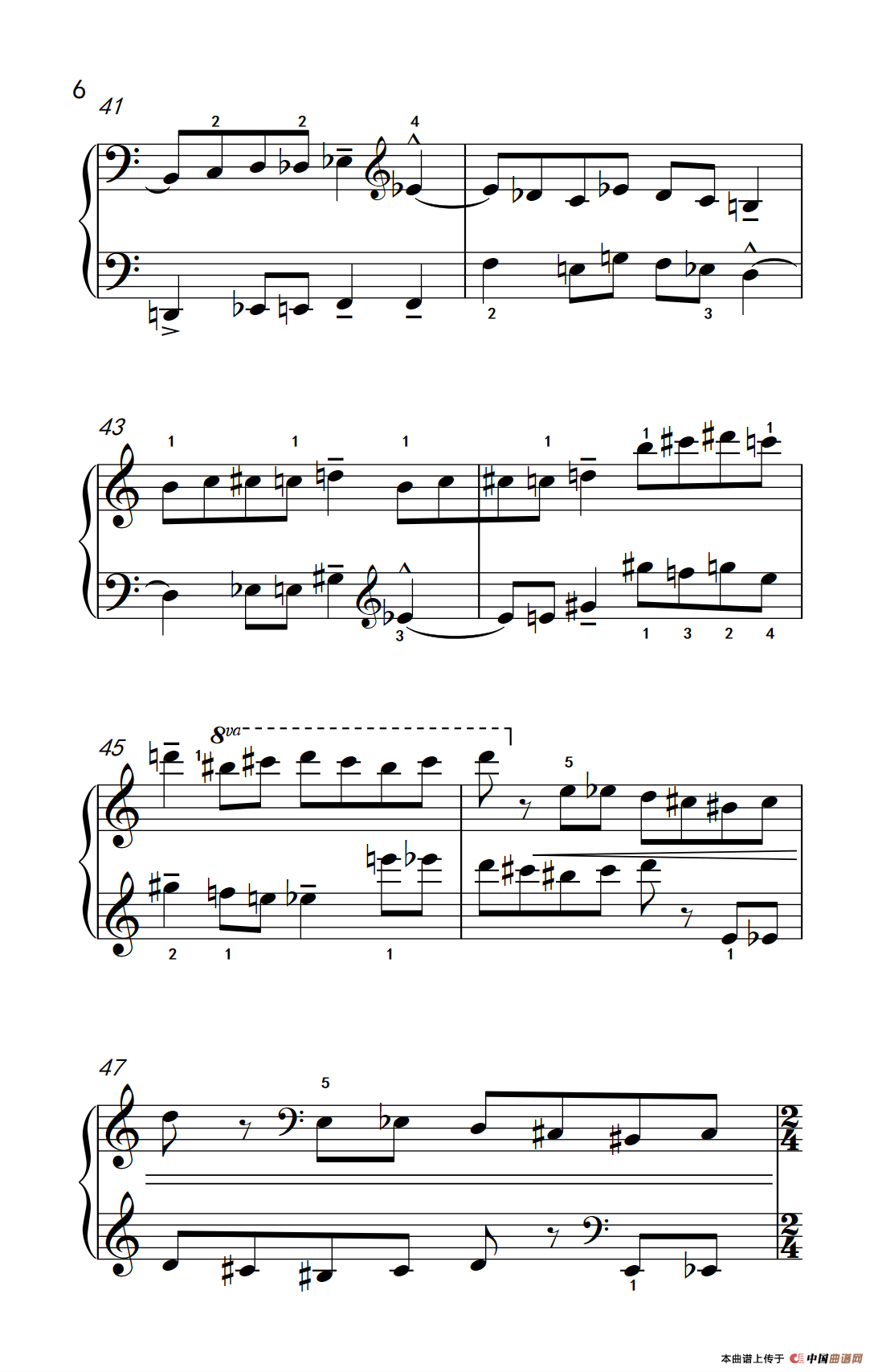 半音创意曲(三) A(巴托克 小宇宙 钢琴教程 6)(1)_原文件名:231_145_6.png