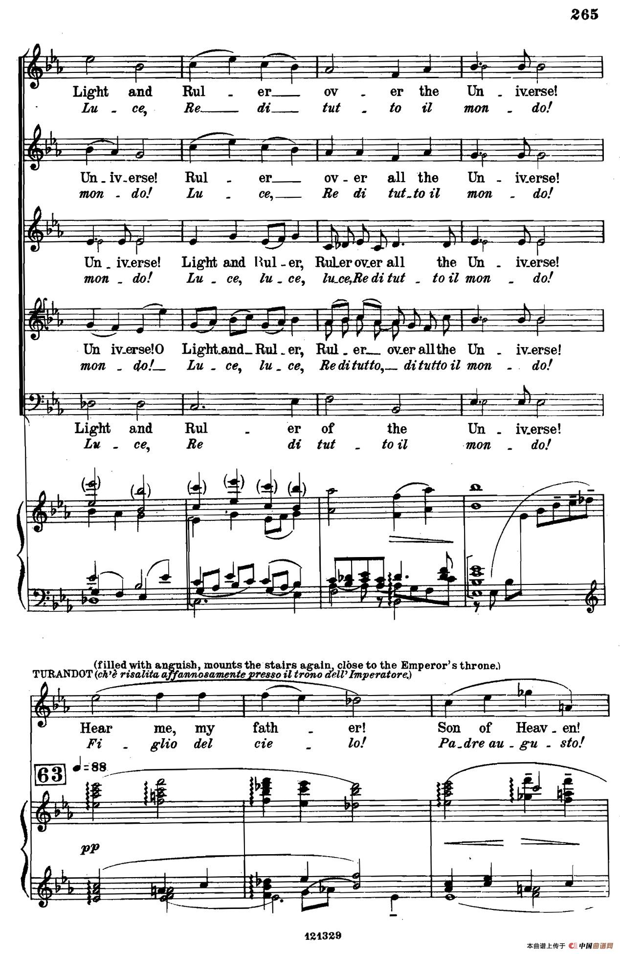 《图兰朵公主》三幕五场歌剧(英意双语)全谱(钢琴伴奏谱 P264——282)(1)_原文件名:274.jpg