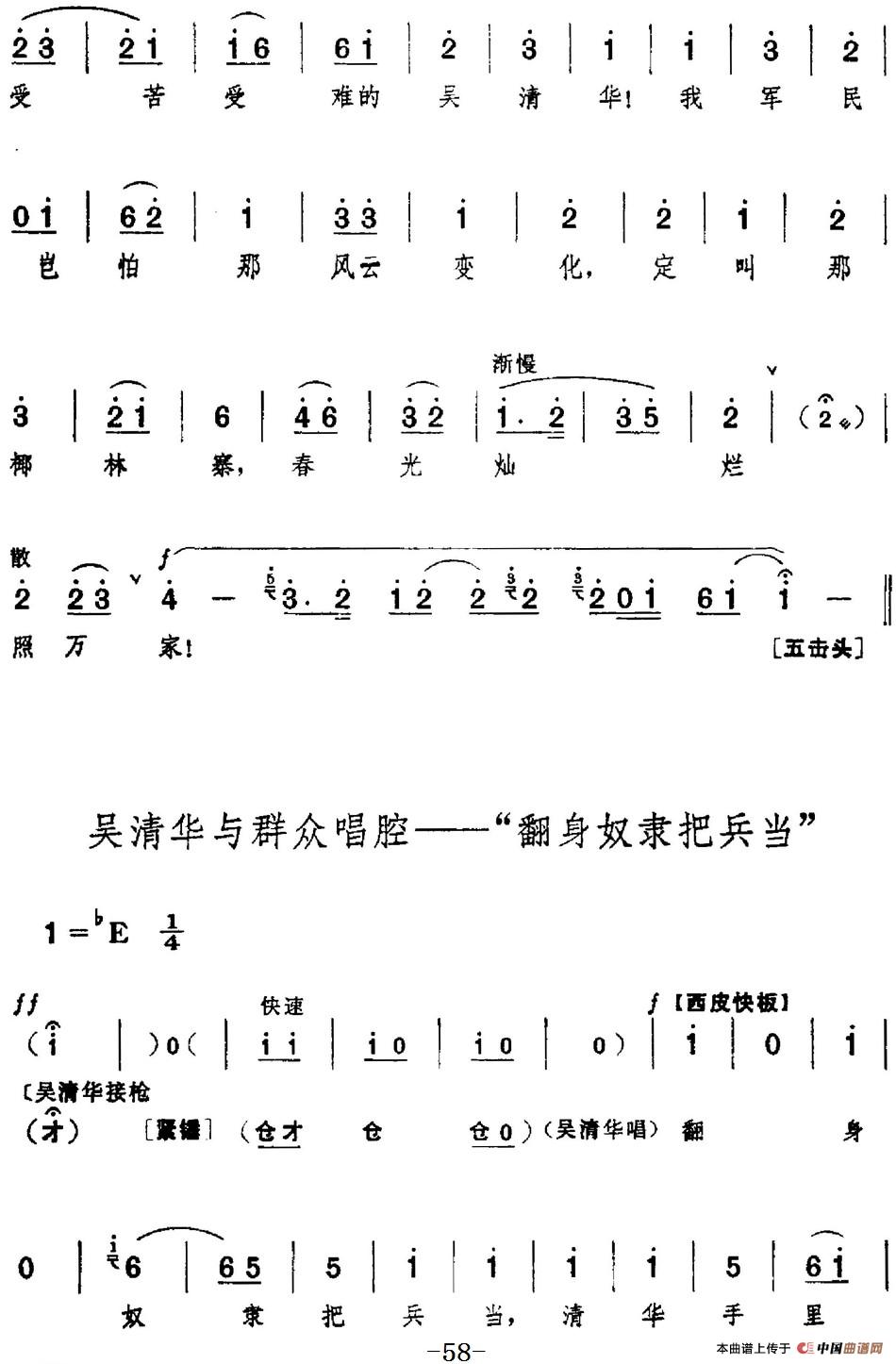 革命现代京剧《红色娘子军》全剧主旋律乐谱之第二场 诉苦参军(1)_原文件名:革命现代京剧《红色娘子军》全剧主旋律乐谱之第二场 诉苦参军24.jpg