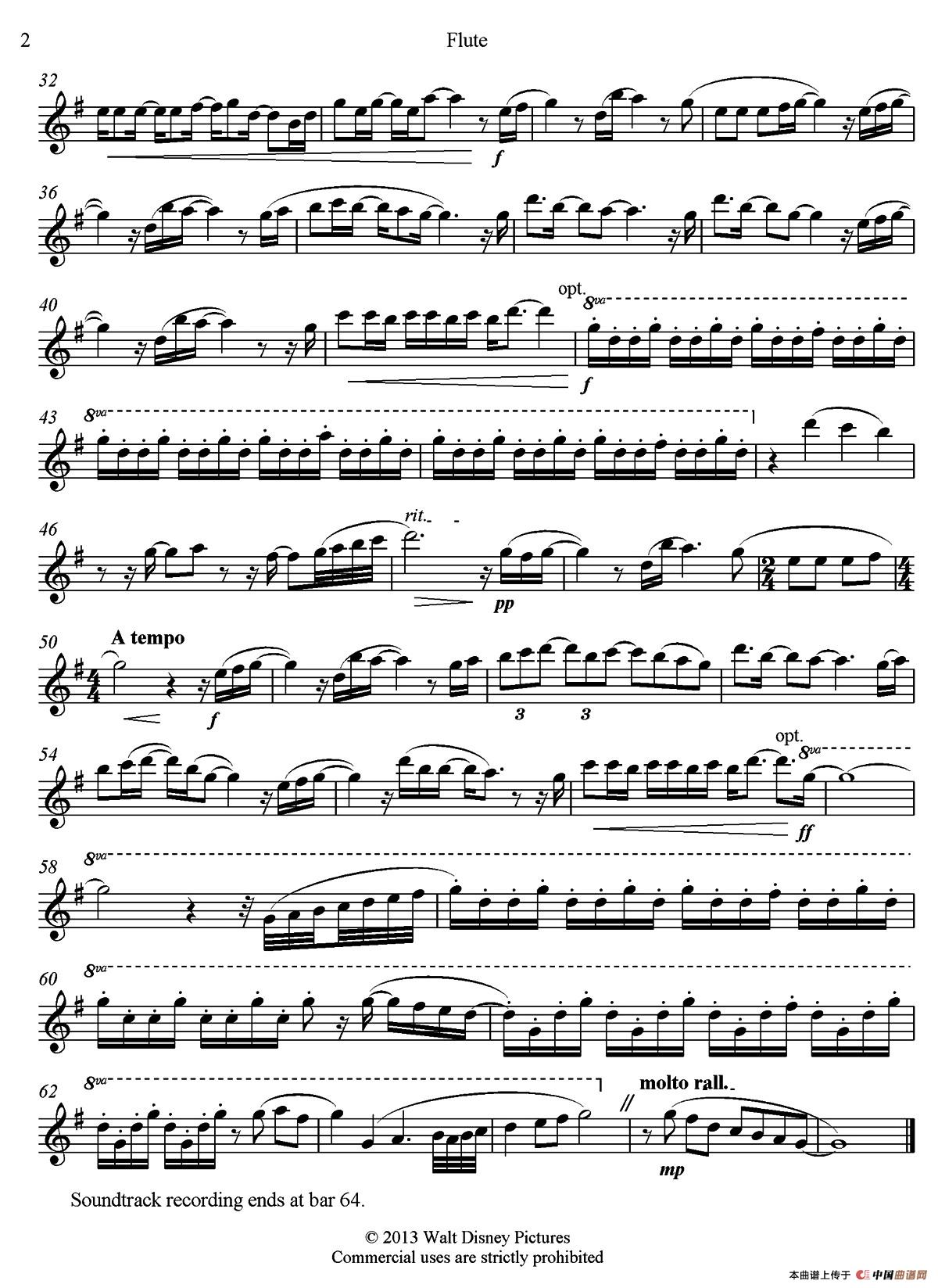 let it go长笛谱_器乐乐谱_中国曲谱网