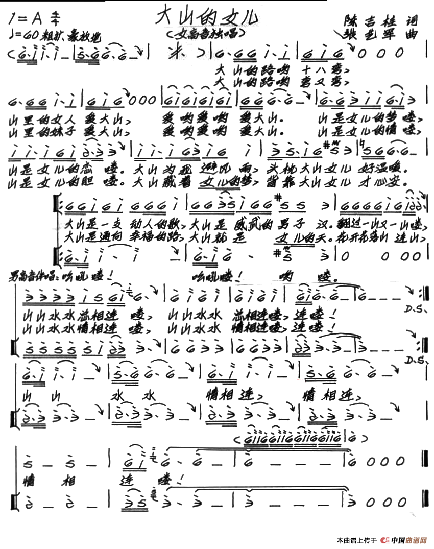 大山的女儿 (陈吉桂词 张艺军曲)(1)_原文件名:111.png
