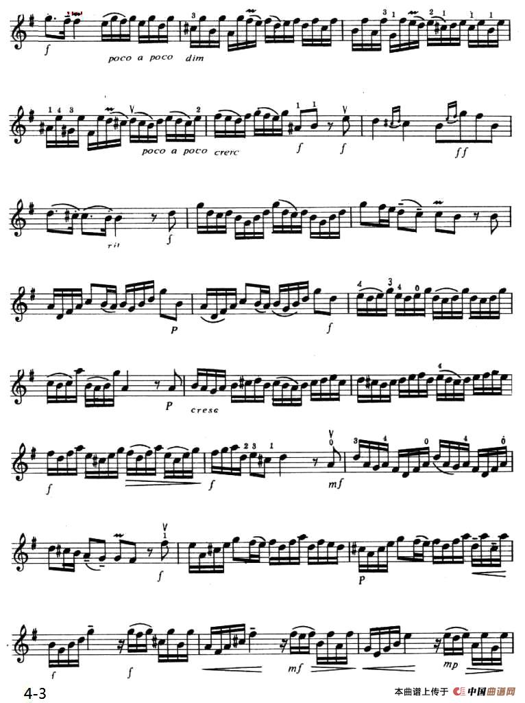 快板提琴谱(费欧可作曲版)_器乐乐谱_中国曲谱网