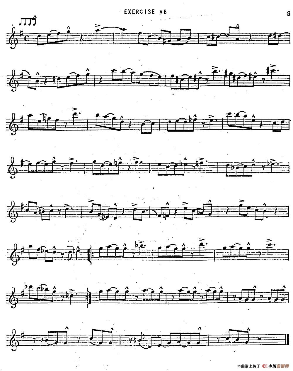 Intermediate Jazz Conception by Lennie Niehaus(20 Jazz Exercises)(1)_原文件名:009.jpg