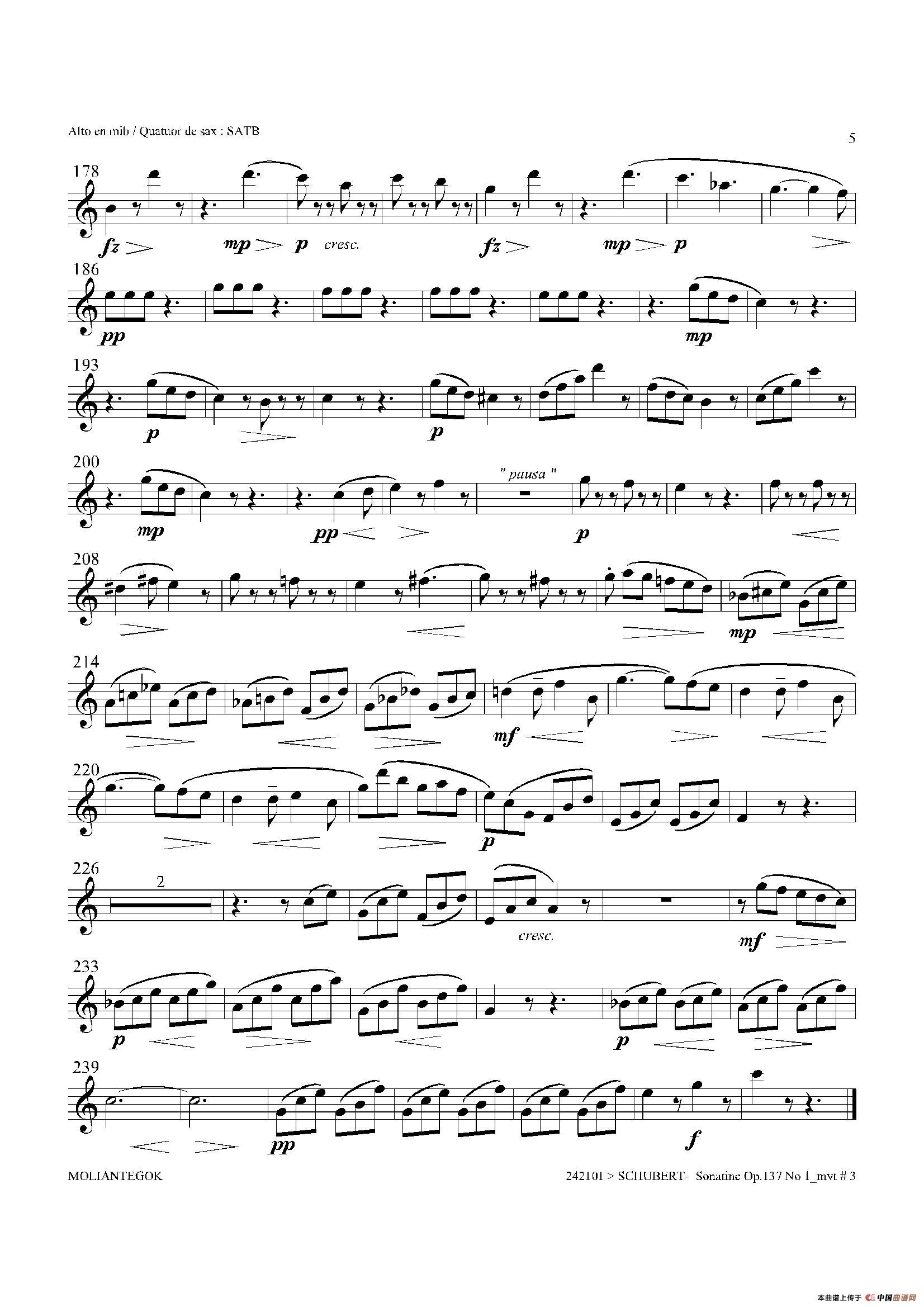Sonatine Op.137 No 1(四重奏中音萨克斯分谱)(1)_原文件名:009.jpg