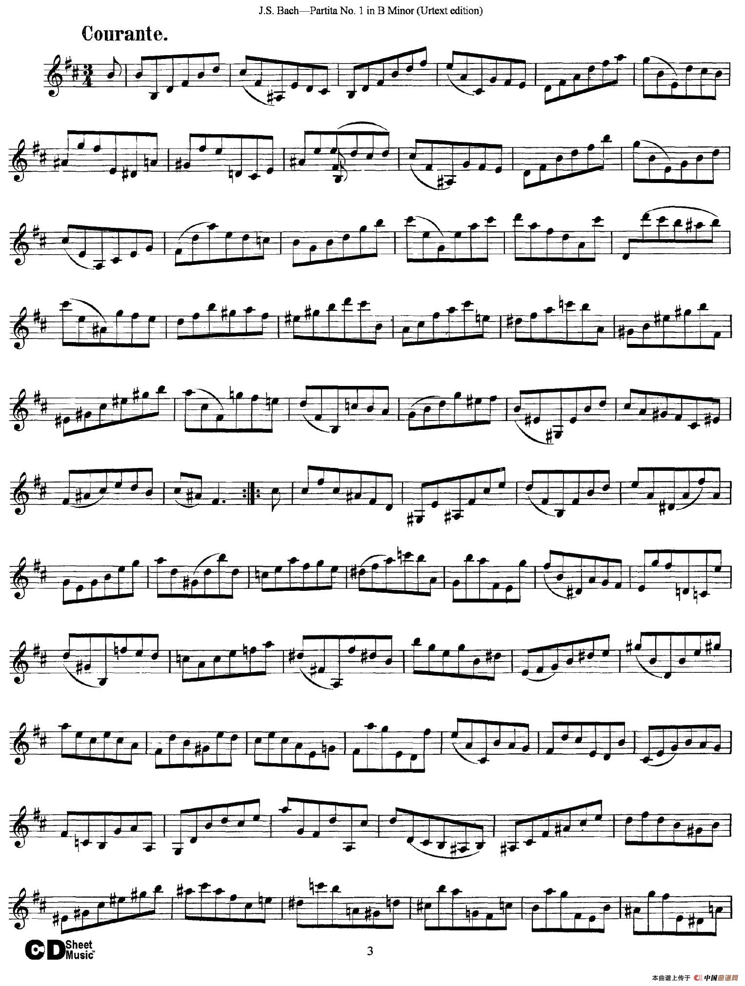 6 Violin Sonatas and Partitas 2.Partita No.1 B Minor（Urtext edition）(1)_原文件名：003.jpg