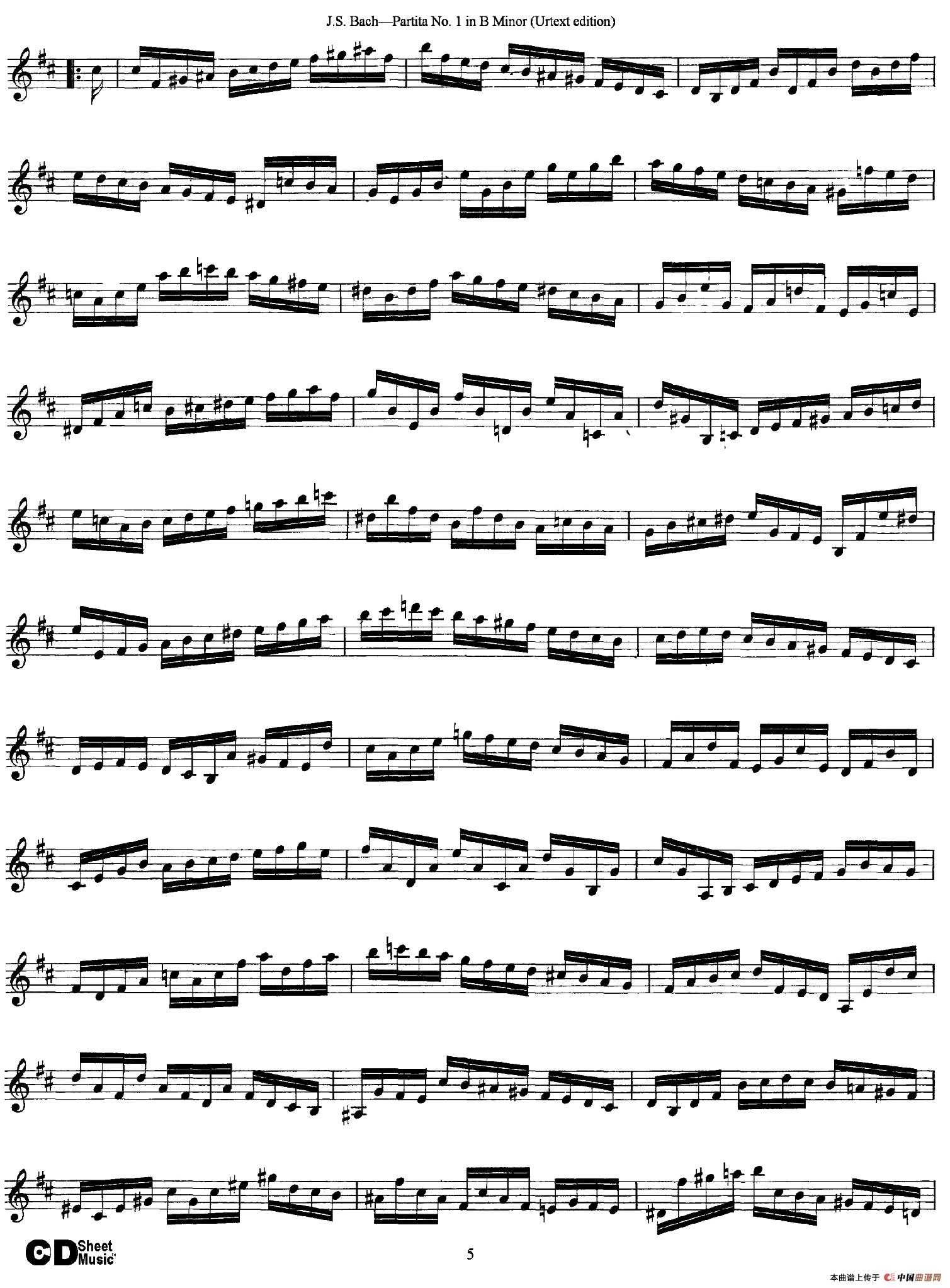 6 Violin Sonatas and Partitas 2.Partita No.1 B Minor（Urtext edition）(1)_原文件名：005.jpg