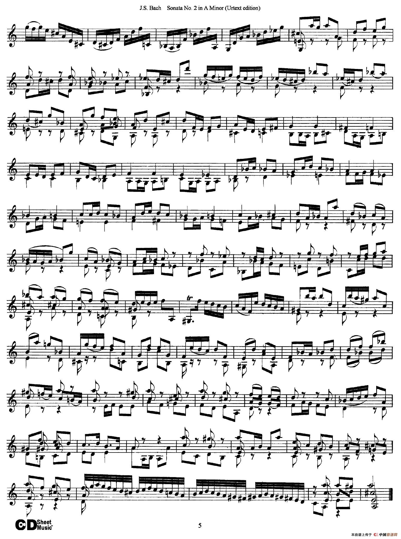 6 Violin Sonatas and Partitas 3.Sonata No.2 A Minor（Urtext edition）(1)_原文件名：005.jpg