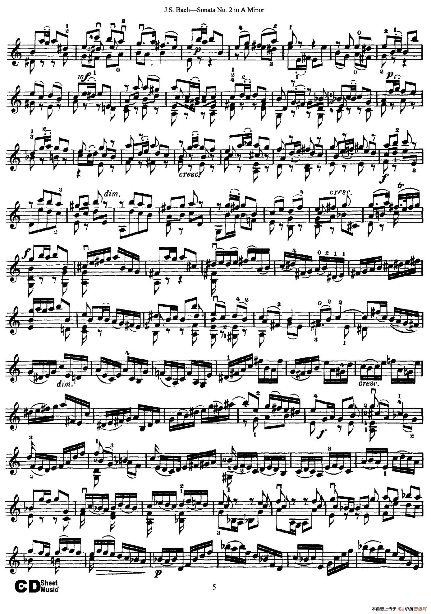 6 Violin Sonatas and Partitas 3.Sonata No.2 A Minor(1)_原文件名：005.jpg