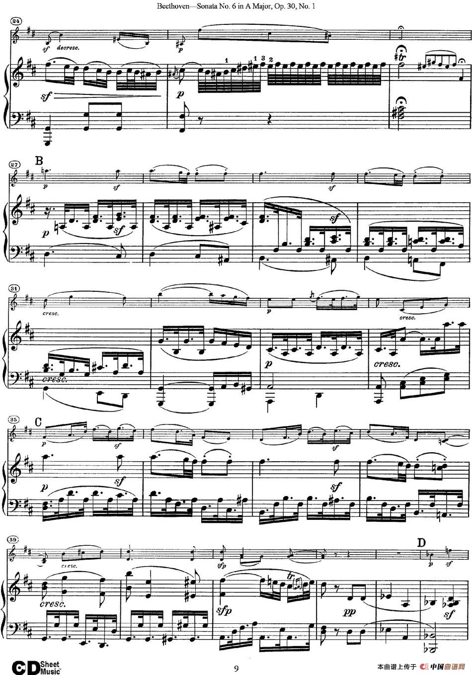 Violin Sonata No.6 in A Major Op.30 No.1(小提琴+钢琴伴奏)(1)_原文件名:Violin Sonata No.6 A Major, Op.30 No.1(小提琴+钢琴伴奏)_页面_09.jpg