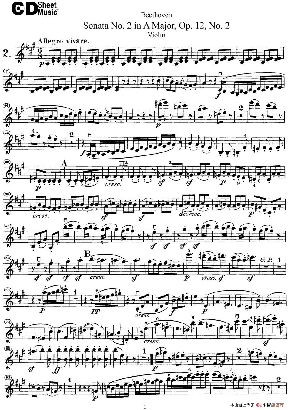 Violin Sonata No.2 in A Major Op.12 No.2(1)_原文件名:Violin Sonata No.2 in A Major, Op.12 No.2_页面_1.jpg