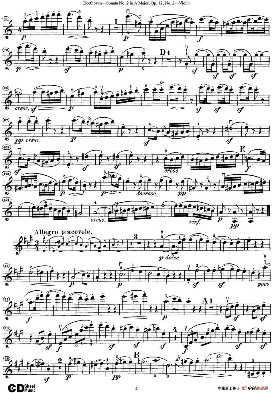 Violin Sonata No.2 in A Major Op.12 No.2