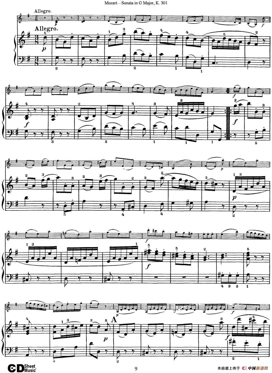 Violin Sonata in G Major K.301(小提琴+钢琴伴奏)(1)_原文件名:Violin Sonata in G Major, K.301(小提琴+钢琴伴奏)_页面_09.jpg