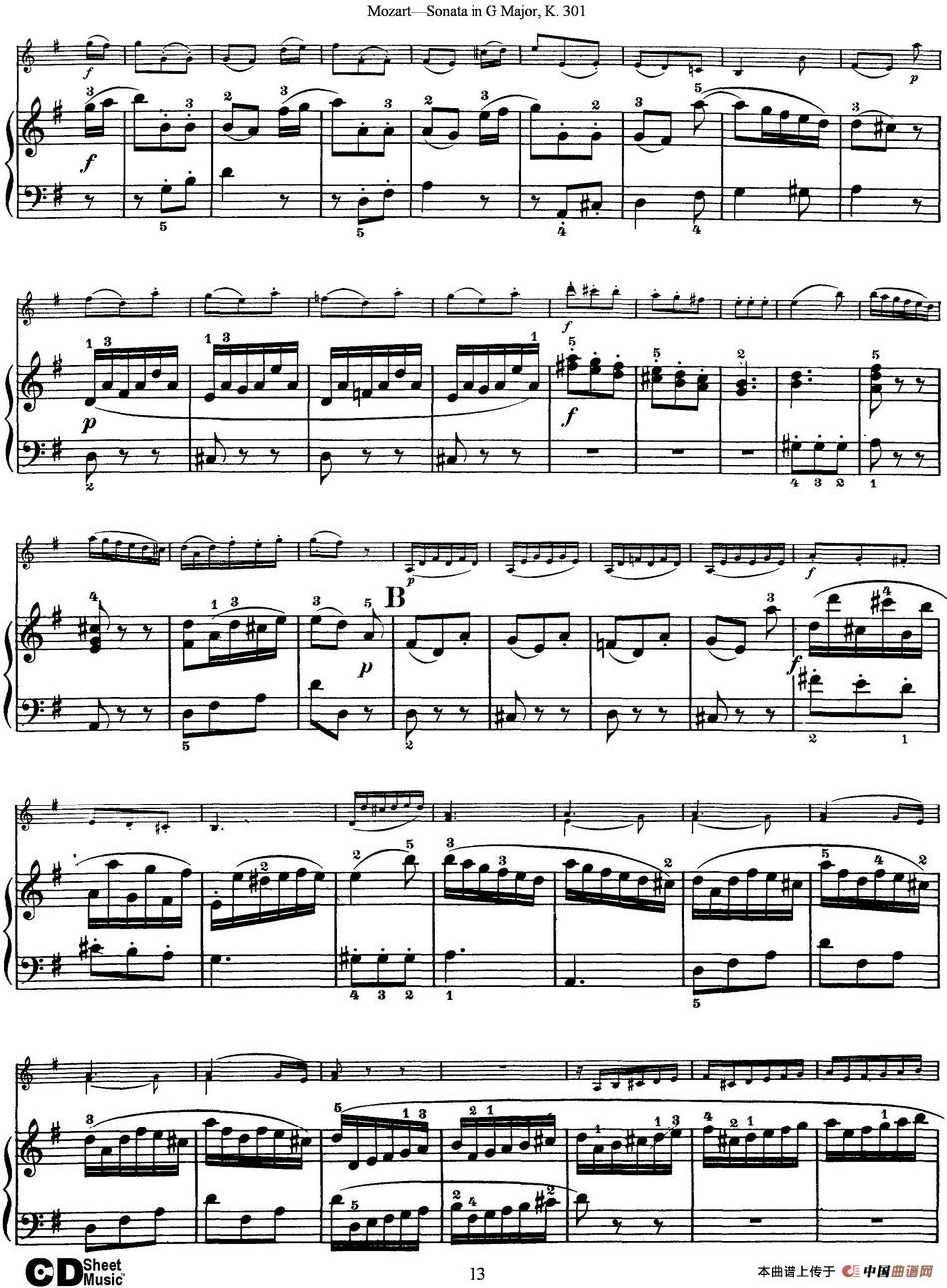 Violin Sonata in G Major K.301(小提琴+钢琴伴奏)(1)_原文件名:Violin Sonata in G Major, K.301(小提琴+钢琴伴奏)_页面_13.jpg