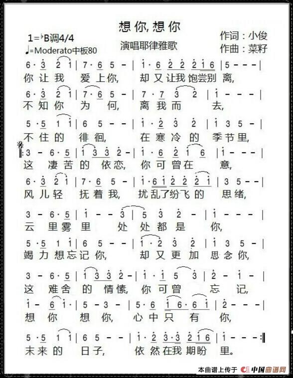 想你，想你（小俊词 菜籽曲）