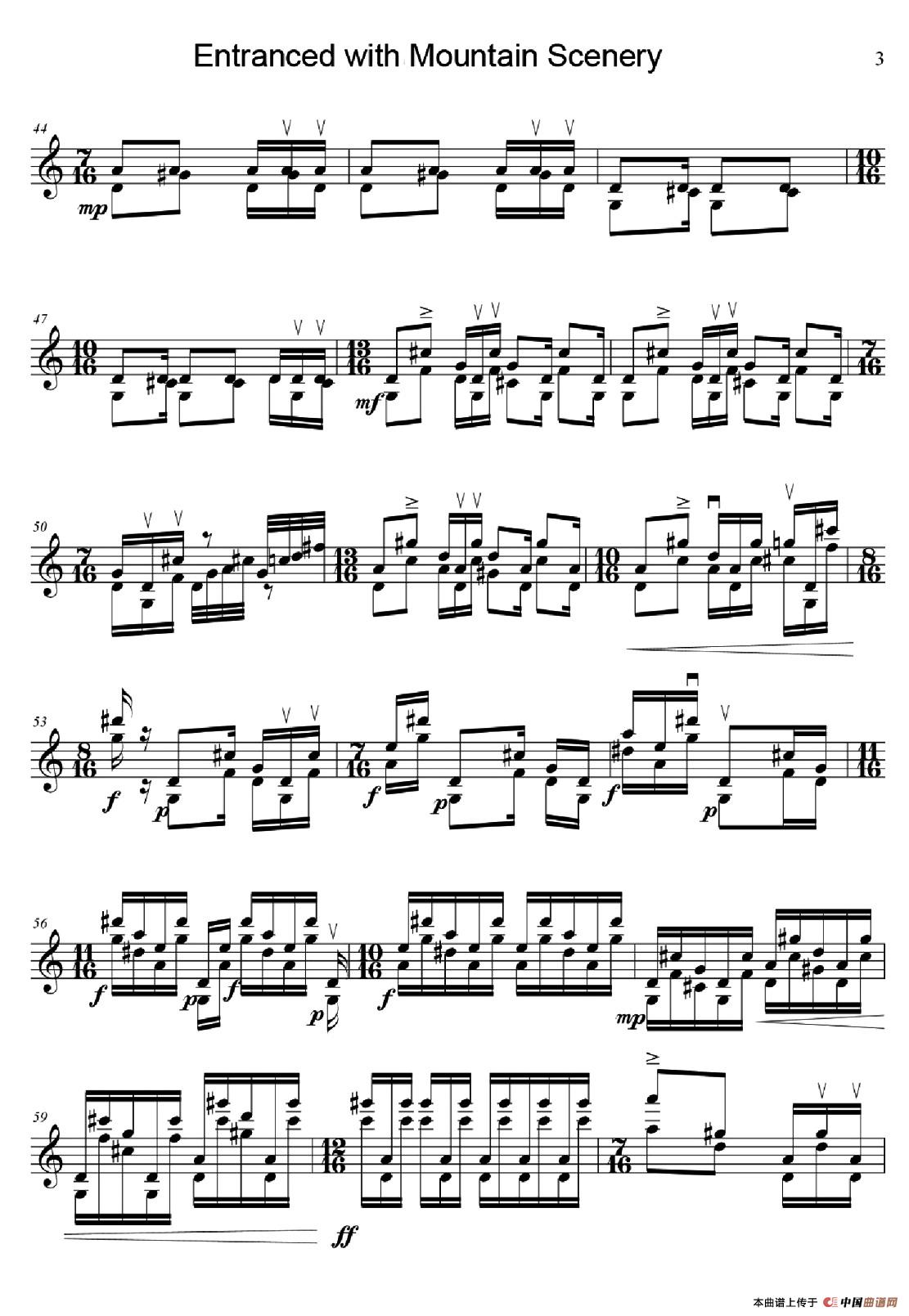 山中醉(Entranced with Mountain Scenery For Solo Violin)(1)_原文件名:005.jpg