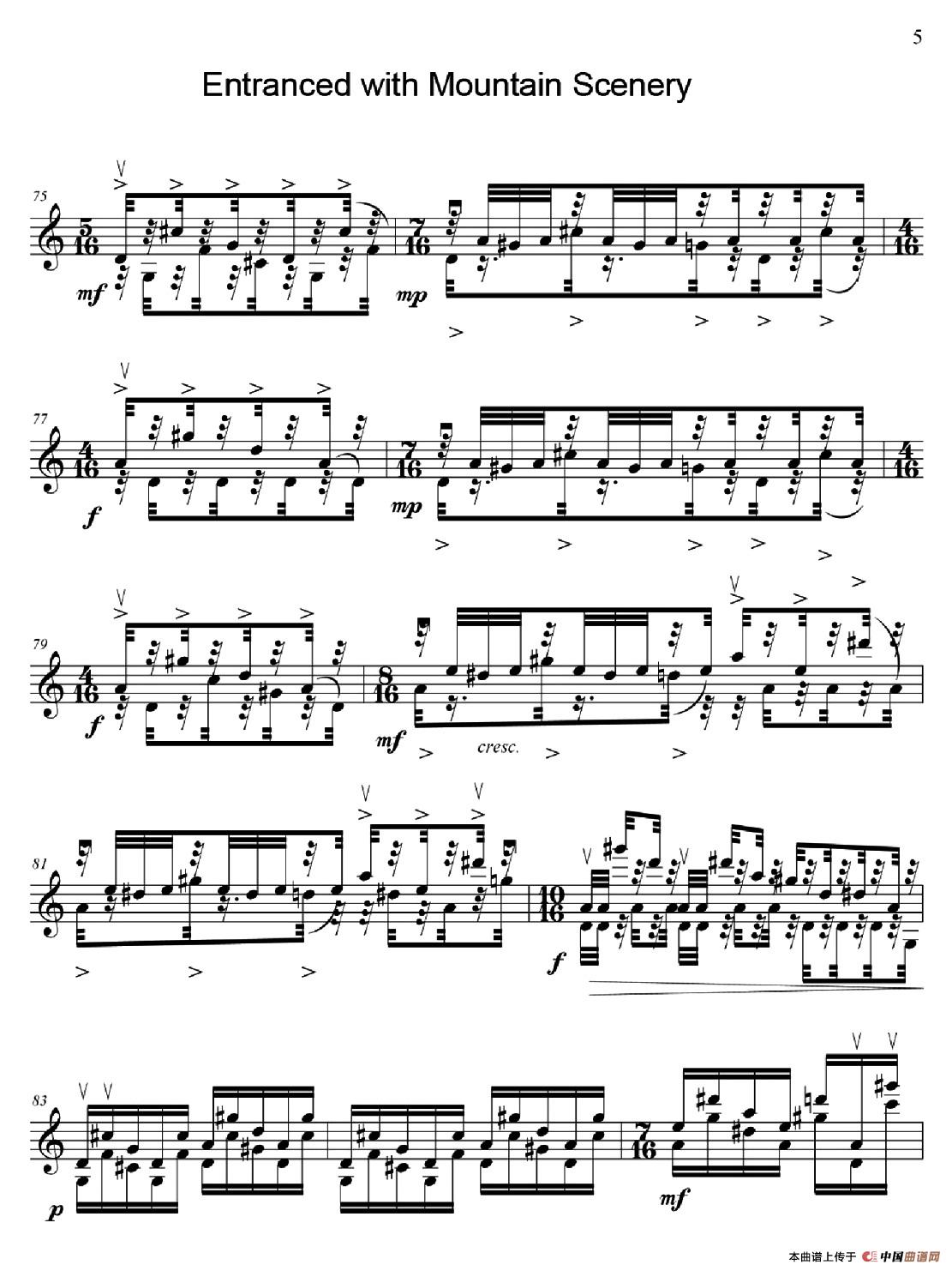 山中醉(Entranced with Mountain Scenery For Solo Violin)(1)_原文件名:007.jpg